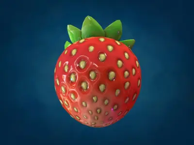 Strawberry Low-poly 3D model