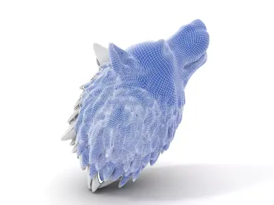 Silver Wolf Head model pack Low-poly 3D model