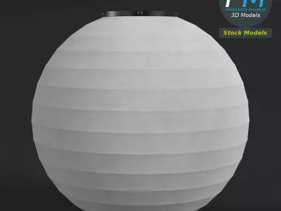 Japanese paper lantern 3 3D model