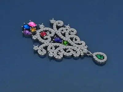 Pendant-Necklace Jewelry model -Symphony of Love  3D print model