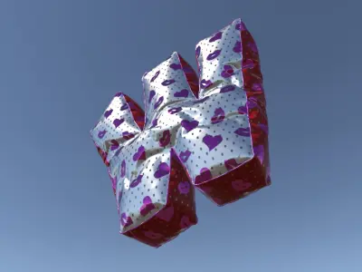 W letter valentine balloon Unity and UE4 Free low-poly 3D model