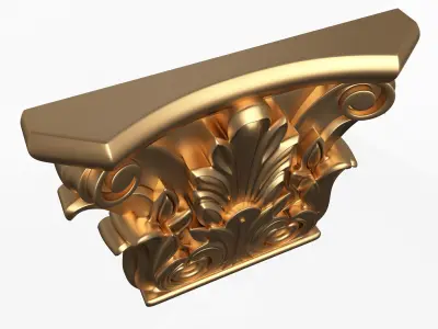 Antique Ionic capital 02 Low-poly 3D model