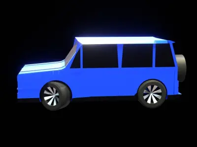 Realistic Low Poly Jeep 3D Model for Games Renders VR Projects Low-poly 3D model