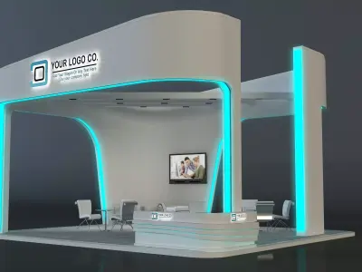  Booth Exhibition Stand a668 3D model