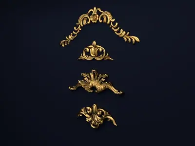 Classic decor ornament v-3D model 22 3D model