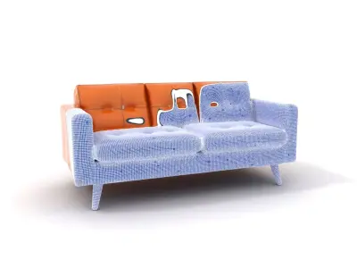 Modern Leather Sofa model pack Low-poly 3D model