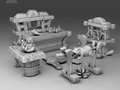 Kitchen and tavern furniture  3D print model