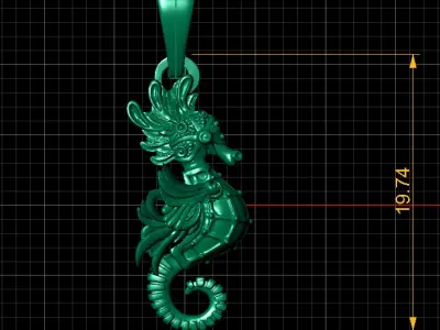 BABY SEA HORSE PENDANT 3D PRINTABLE MODEL 3D print model