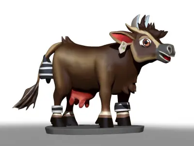 Four Cow Skins Sculpted in ZBrush 3D model