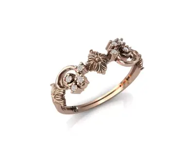 Women Ring Diamond Stone STL 3DM Lightweight Printable 3D print model 28