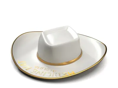 Hat 22 K Gold Western Ranching Decor 3D model