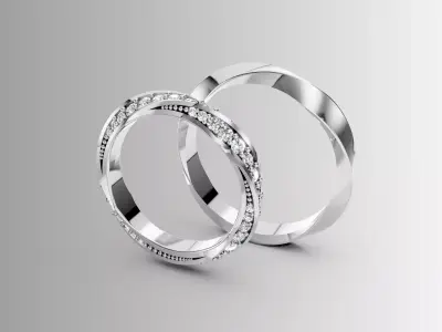 wedding rings009 3D print model