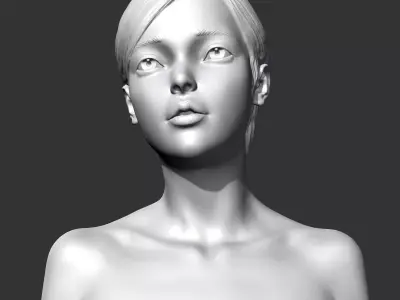 SC girl bust B 3D print model 3D print model