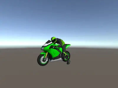 Low Poly Racing Bike With Rider-2 Low-poly 3D model