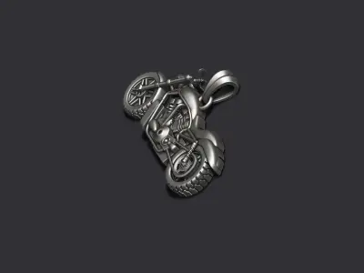 Motorcycle pendant basrelief 3D print model