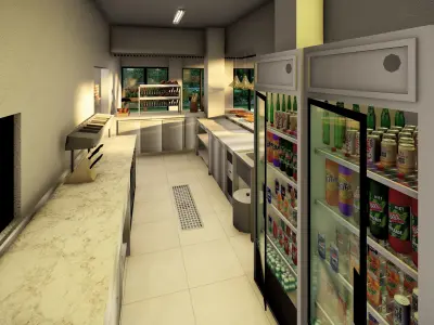 Modern Pizza Bar 3D model