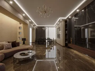 Living room scene 3D model