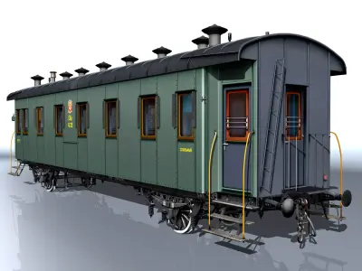 carriage passenger 2-axles 3D model