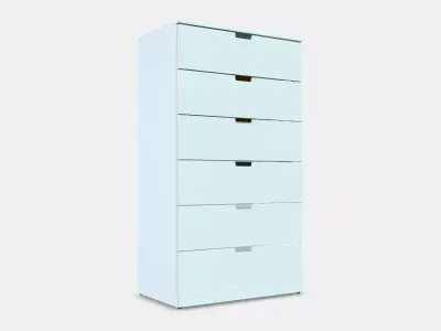 NORDLI Chest of 6 drawers 10 Low-poly 3D model