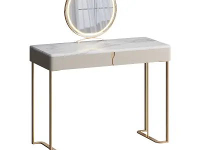  Ensemble de coiffeuse 39-37 bois massif minimaliste 3D model