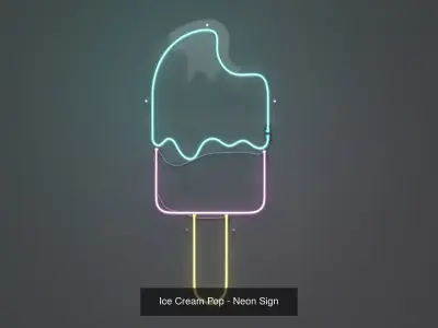 Desserts - Neon Signs 3D Model Collection