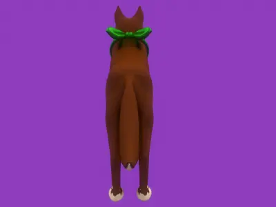 Stylized Brown Seberian Husky for Games and Animation  Low-poly 3D model