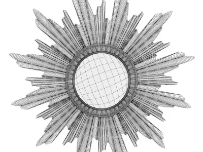  European SUNBURST MIRROR Low-poly 3D model
