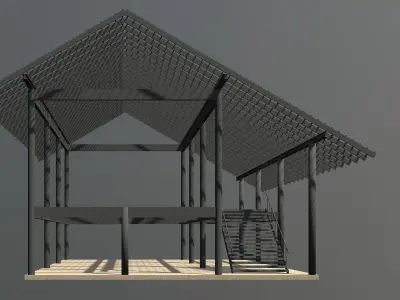 Tropical house structure 3D model