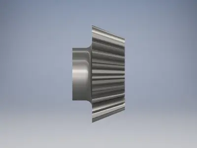 Bevel Gear Precision 3D Model with Technical Drawing 3D print model