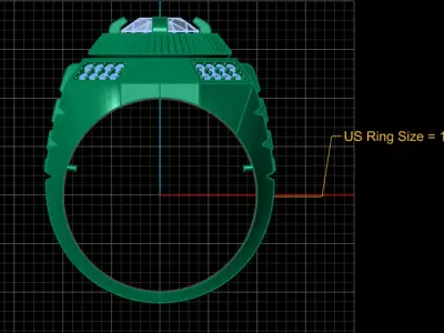 ELEGANT BLUE SAPPHIRE RING 3D PRINTABLE MODEL  3D print model