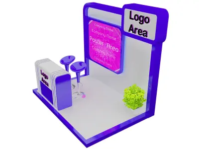  Booth Exhibition Stand A15c 3D model
