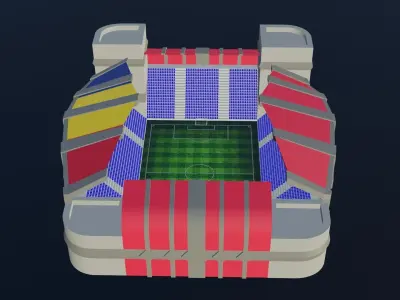 Football Stadium - Romania Low-poly 3D model