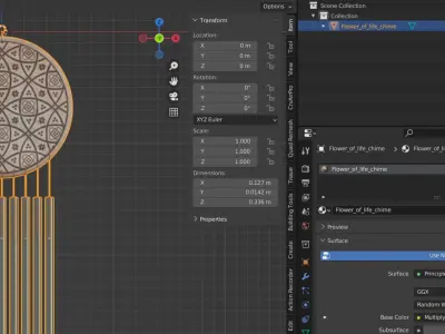 Flower Of Life Chime Low-poly 3D model