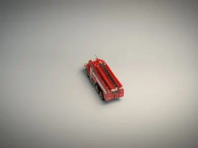 Low Poly Fire Truck 03 Low-poly 3D model
