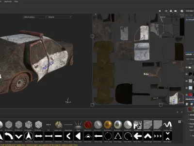 Game ready Abandoned damaged ruin wrecked Vehicle car collection 3D model
