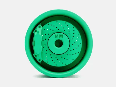 15x7 Gold Nugget Wheel and Brake 3D print model