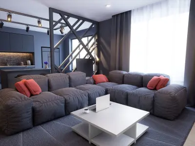 Interactive Modern Interior Low-poly 3D model
