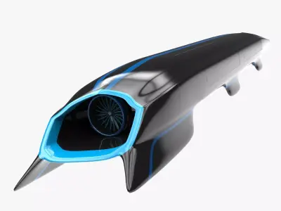Hyperloop futuristic high speed train 3D model