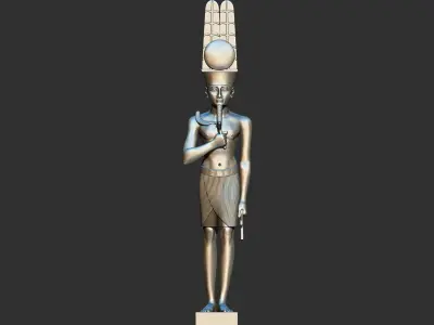 Statue of the Egyptian god Amun-Re Pharaoh Figurine 3d model 3D print model