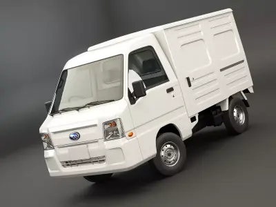 Subaru Sambar 2011 Panel Van Low-poly 3D model