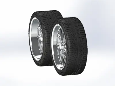 Set of custom wheels Intro Spyder 20inch for your scale model 3D print model