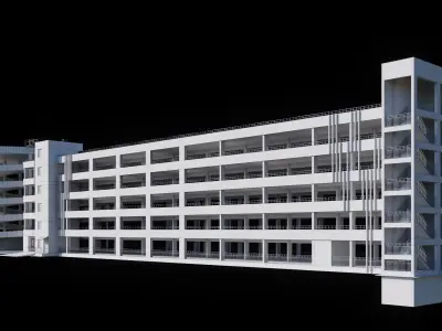 Multistorey car parking building 3D model