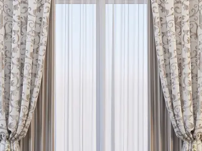 Set 72 Curtains 3D model