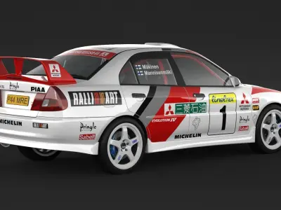 Mitsubishi Lancer Evolution 4 Rally Car 3D model