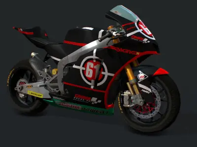 Bike Racing Moriwaki Low-poly 3D model