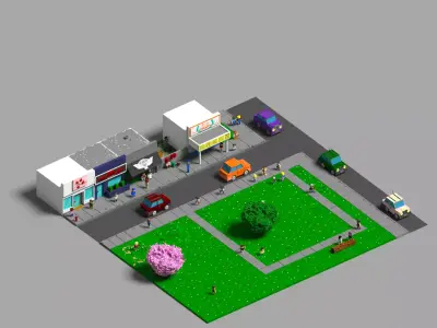 Cidade em Voxel 3D model