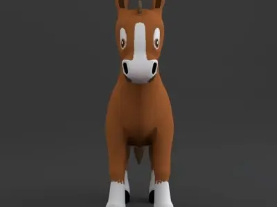 Horse Cartoon Low-poly 3D model purchase