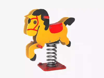 Spring horse Low-poly 3D model