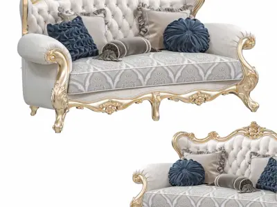 Classic Furniture Sofa and Armchair 3D model