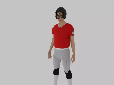 American Football Player  Low-poly 3D model buy